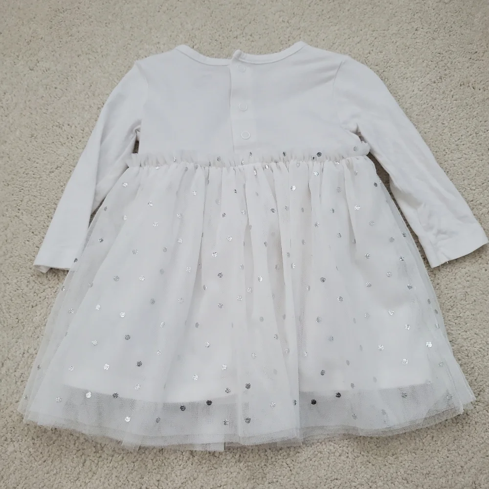 Carter's Baby Girl Long Sleeve Tulle Polka Dot Dress sz6m